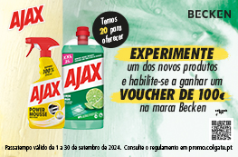 Experimente um dos novos produtos Ajax e habilite-se a ganhar um voucher de 100€ na marca Becken. 